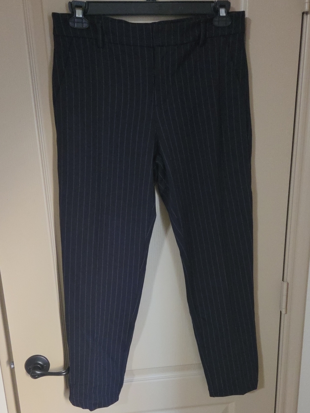 Liverpool Navy Pinstripe Straight Leg Pants
